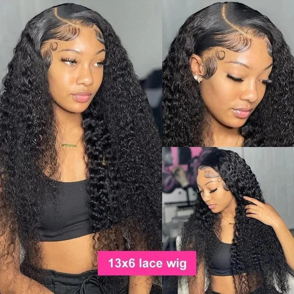 200 Density Deep Wave Lace Front Wig 13x6 Hd Lace Frontal Wig 4x4 13x4 Curly Human Hair Wigs For Women 360 Pre Plucked Lace Wig 2