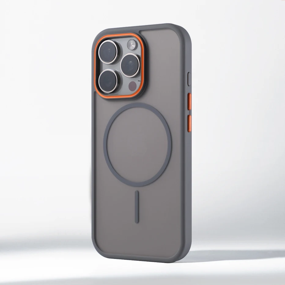 Premium Matte Translucent Magnetic Phone Case with Magsafe-Compatible Wireless Charging and Shockproof Protection