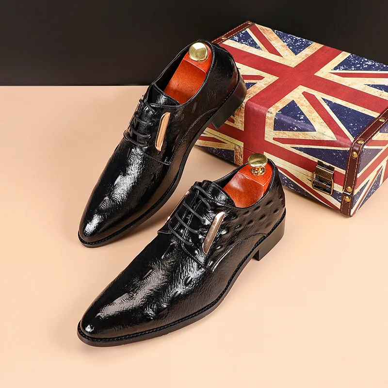 Disgraceful Warehouse Sparkle Men's Classic British Business Leather Shoes Mens Lace-Up Pointed Toe Dress  Office Flats Men Wedding Party Oxfords EU Size 37-48 - AliExpress