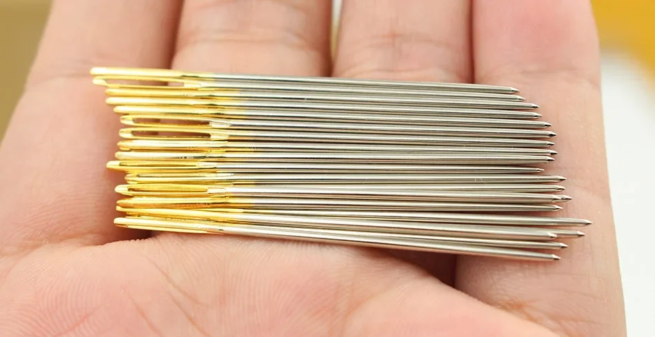 Description Picture 2 of itemProfessional Leather Needle for Stitching, Sharp & Blunt Large Eye Needles Embroidery Thread Yarn Knitting Sewing Steel Needle