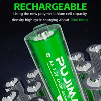 PUJIMAX AA/AAA 3400mWh 1100mWh 1.5V Li-Ion Rechargeable BatteryCharger Lithium Batteries For Mouse Flashlight Fan Game Machine 5