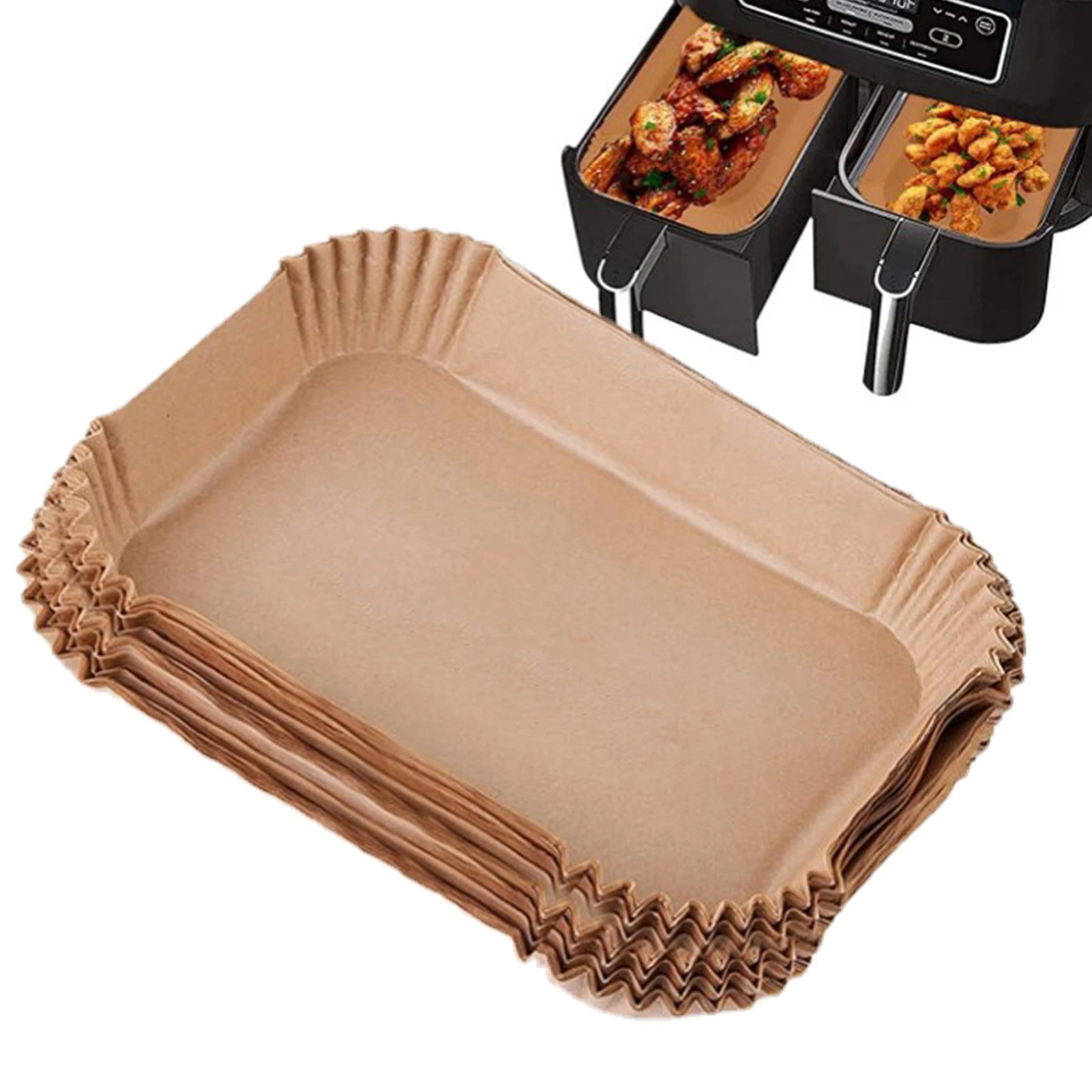 100pcs Air Fryer Parchment Paper Rectangle Disposable Air Fryer Liners
