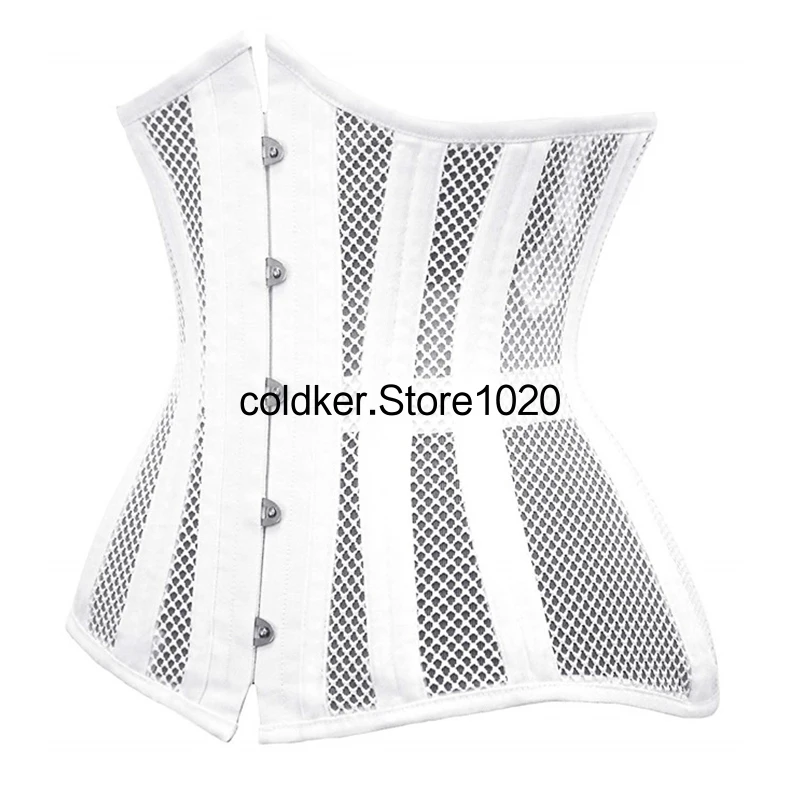 

The New Palace Mesh 24 Steel-bone Waist-sealed Waist-clip Body-shaping Clothes Hollowed-out Breathable Fish-bone Belly-tight