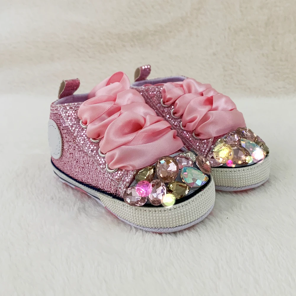 Nursery Canvas Sneakers Newborn Baby Boy Rhinestone