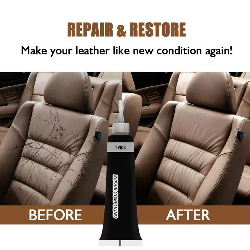 Leather Repair Gel 20ml Car Seat Color Repair Paste Scratch Remover Leather Shoes Jacket Sofa Recoloring Refurbishing Cream 4