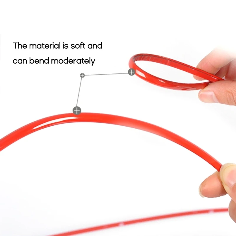 3M /5M Car Bumper Strip DIY Self-adhesive red Decorative Thickened PVC Material To Prevent Body Scratches Decorate Car Accessory
