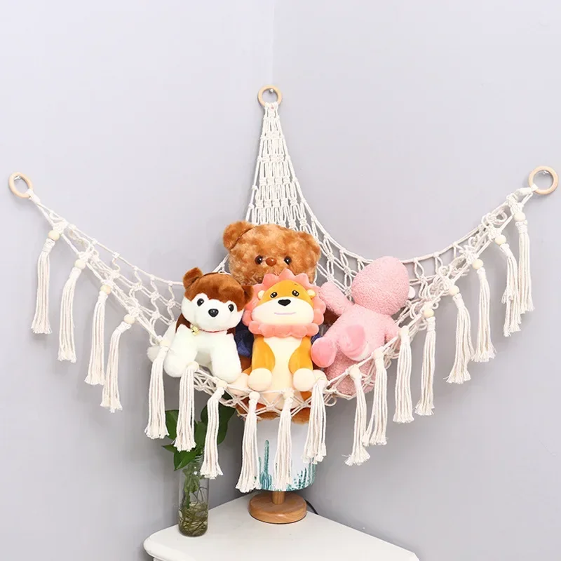 Hammock Net Toys Storage Boho Decor Children Room Toys Stuffed Animals Toys Hammock Net Organize Bohemia Soft Storage Swing 3