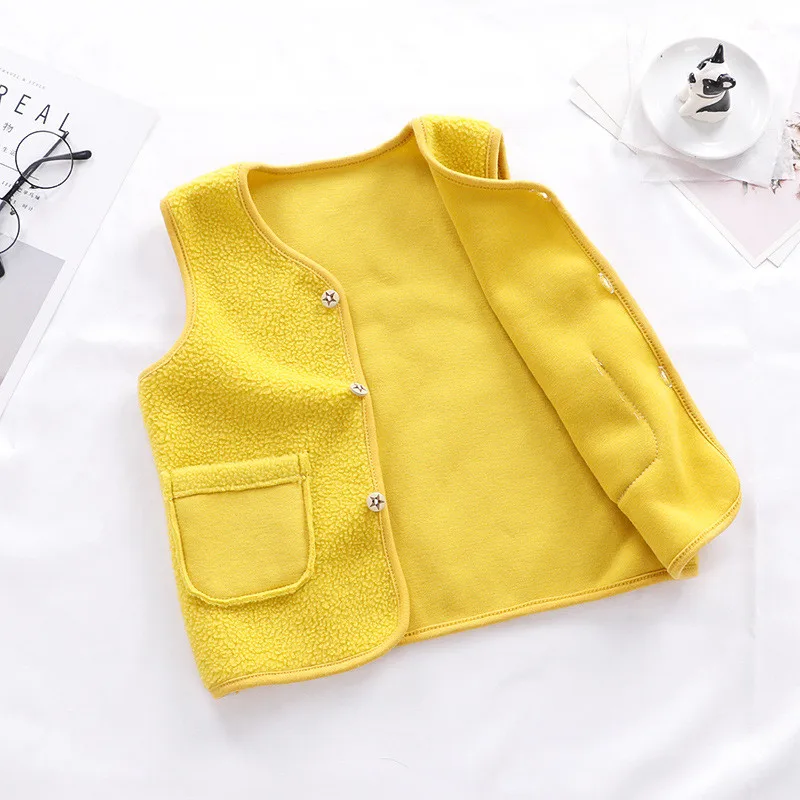 Baby Warm Winter Outerwear 0-6T New Kids Fleece Vests Toddler Clothes Child Waistcoat Sleeveless Jacket