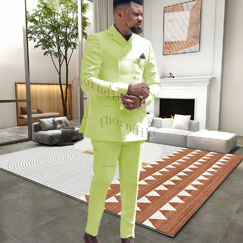 Thorndike Terno Masculino Slim Fit Blazers And Groom Suits For Men Boutique Fashion Wedding( Jacket+ Pants )