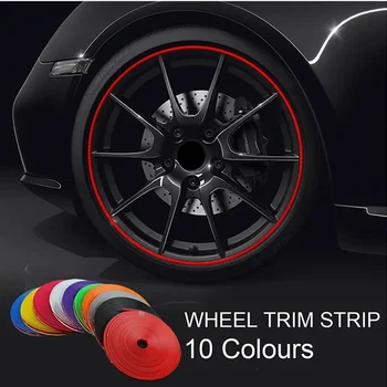 Good NEW 8M/ Roll Rimblades Car Vehicle Color Wheel Rims Protectors Decor Strip Tire Guard Line Rubber Moulding Trim Wheel Amagi 1