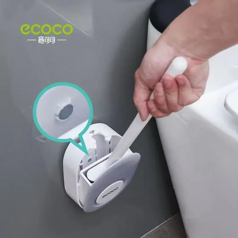 Youpin Ecoco Toilet Brush Wall Mounted No Punching Toilet Cleaning Brush Soft Hair Silicone Bathroom Accessories