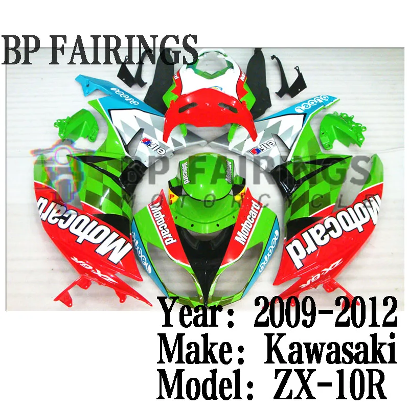 

Для Kawasaki ZX-6R ZX636 ZX6R ZX 636 2009 2010 2011 комплект обтекателей для мотоцикла ABS Набор для литья под давлением зеленый красный