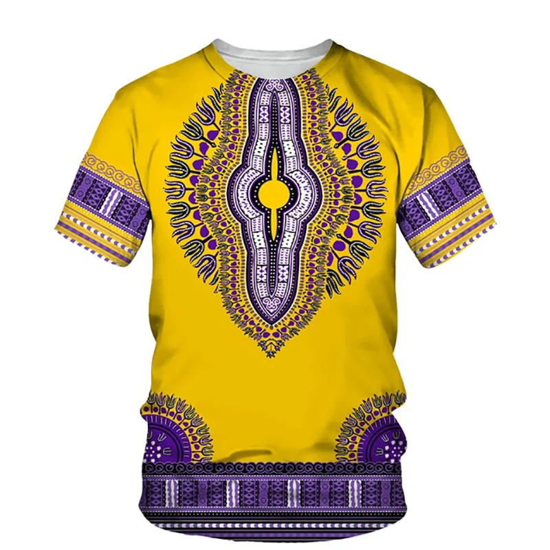 African Print Short Sleeve T Shirt