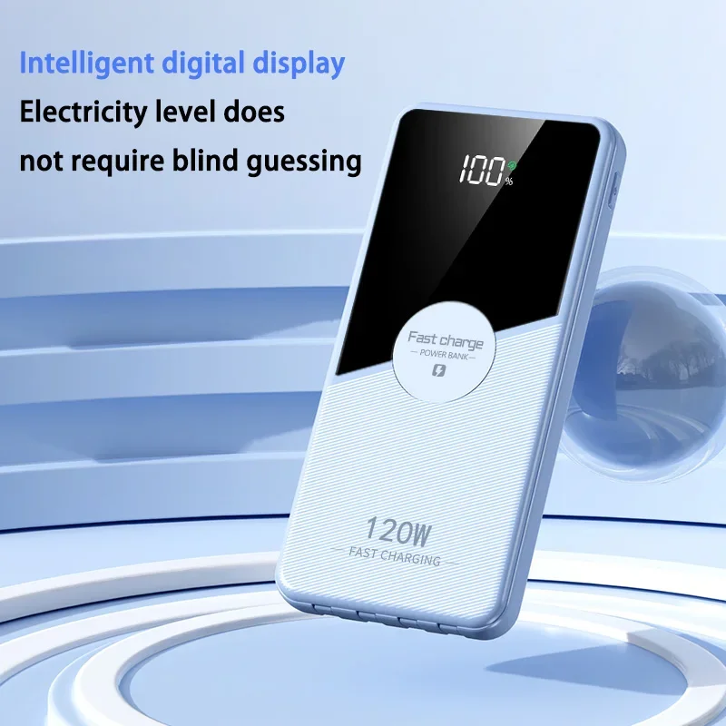 원플러스 200000mAh 신형 슬림 파워뱅크 120W 고속 충전 4개 케이블 포함 휴대용 대용량 배터리 아이폰 삼성 화웨이용