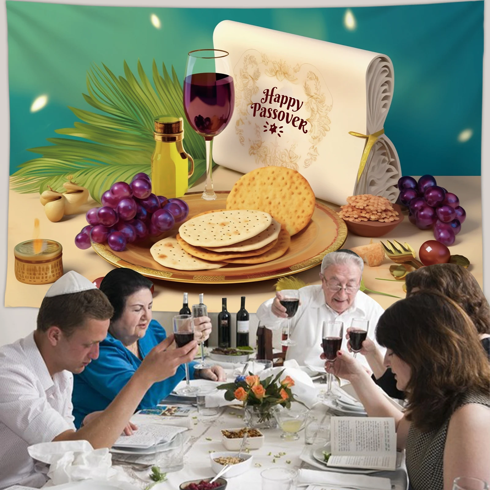 Passover Festival2 ׸ ,  , , Ȱ Ǵ Ÿ Ƽ Ŀ , 59x39 ġ, 1PC