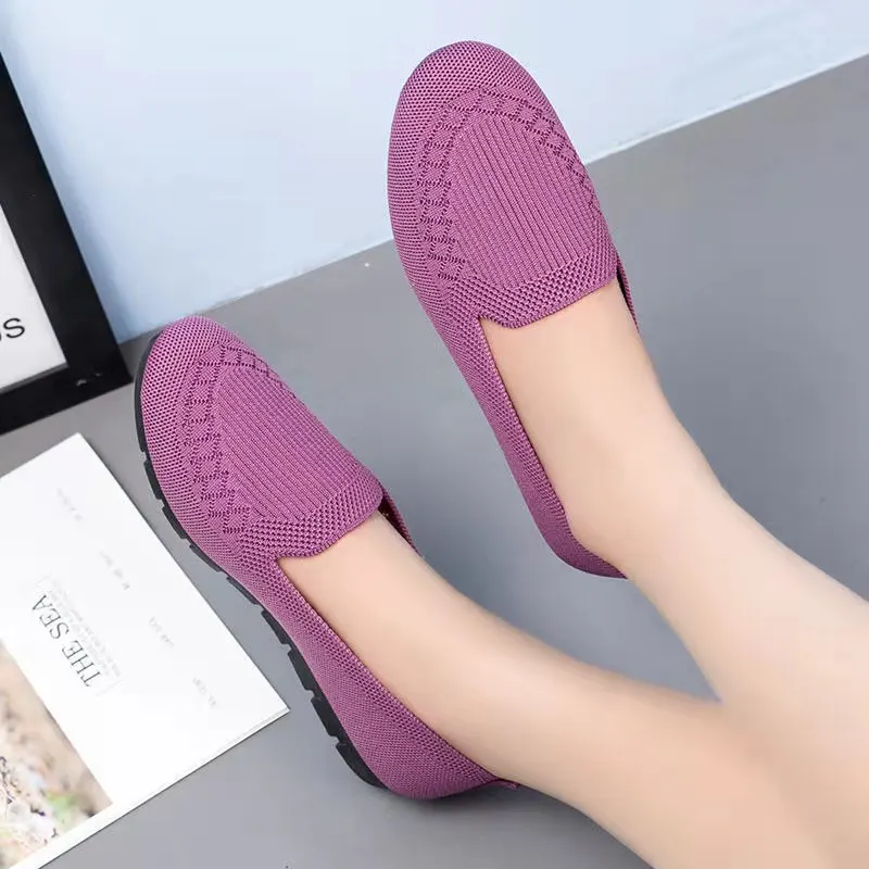 Casual Shoes Women Summer Mesh Breathable Flat Ladies Shoes Comfort Light Sock Sneakers Women Slip on Loafers Zapatillas Mujer