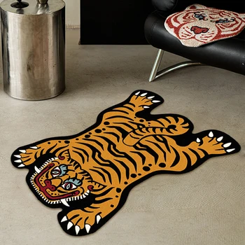 Tiger Carpet Bedroom Home Cute Animal Rug Living Room Decor Area Rugs Kid Creativity Cartoon Bedside Floor Mat Anti-slip Doormat 1