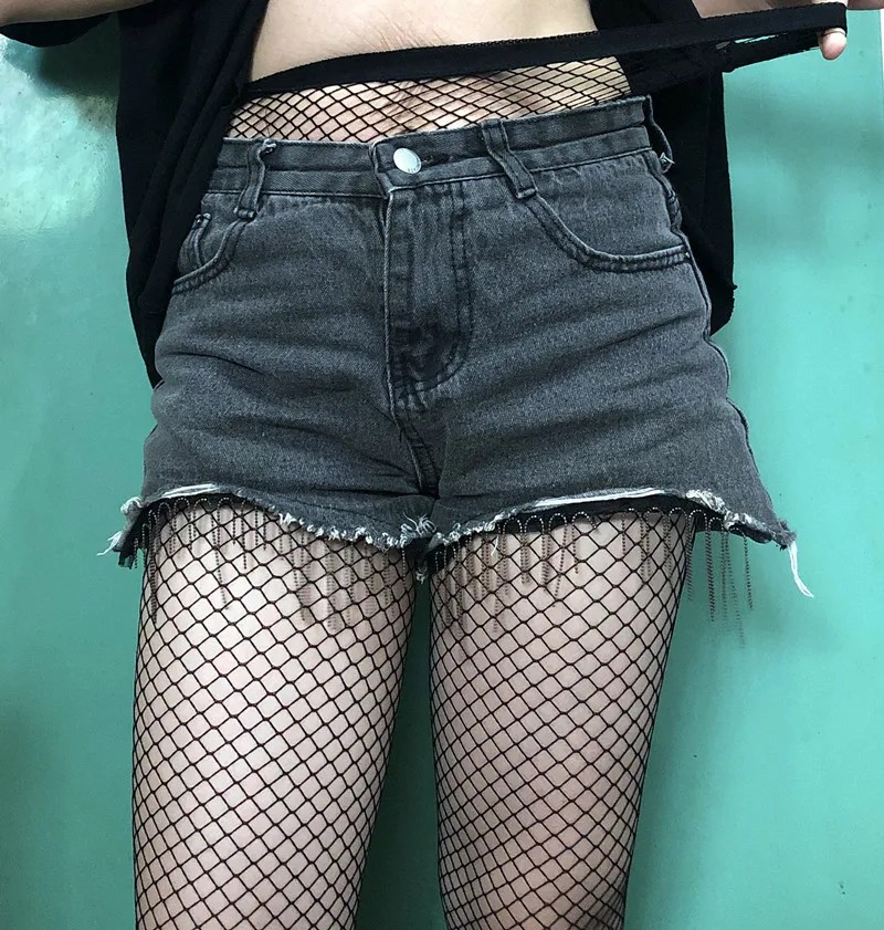 Sexy Netzstrumpfhose für Damen, Mesh-Strümpfe mit Lochmuster, Netzstrümpfe für Club-Partys, Farbenfrohe Sexy Damenunterwäsche – Detail 4