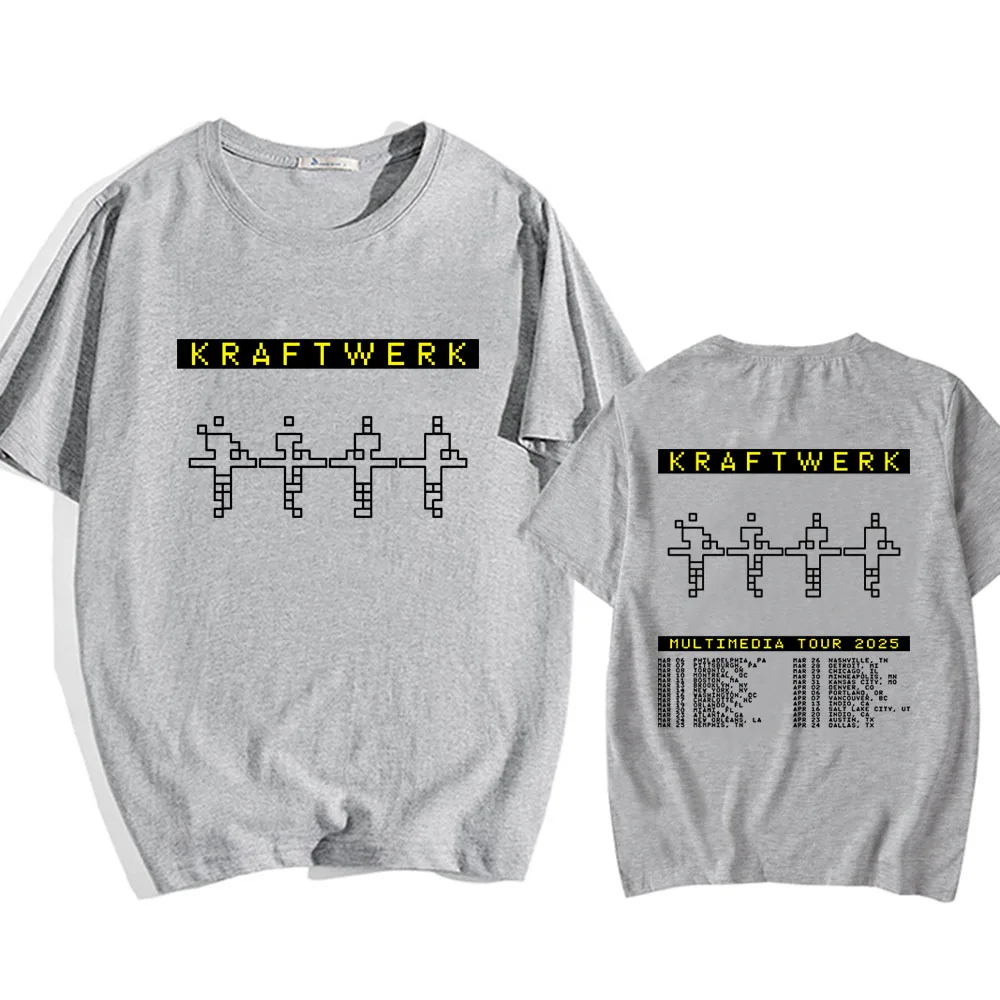 전자 밴드 KRAFTWERK 티셔츠 코튼 반팔 남성 티셔츠 여름 라운드 넥 힙합 탑 streetwear 유니섹스 코튼 셔츠