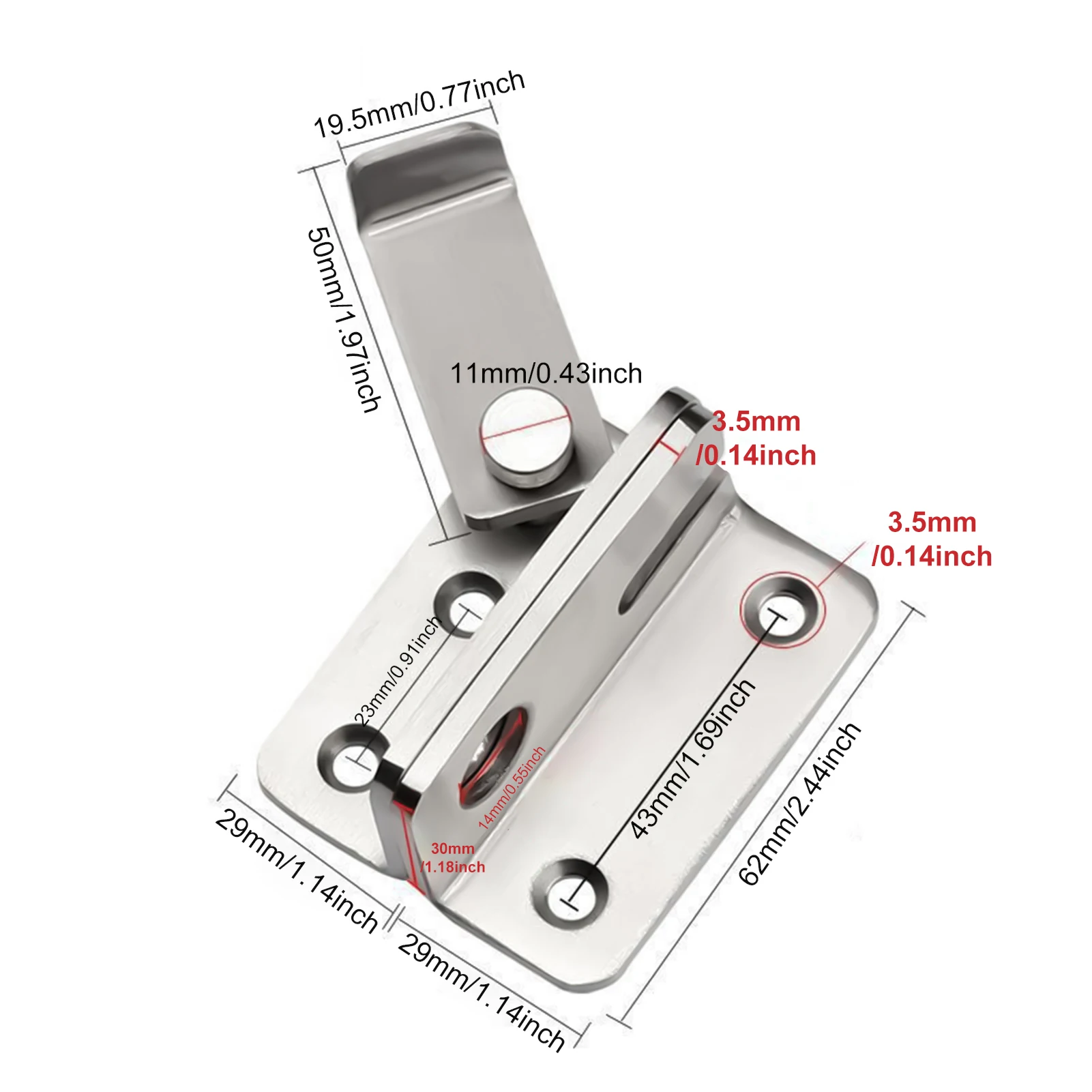 Door Bolts Buckles with Screw Stainless Steel Latch Hasp Door Locks Security Locks for Bedroom Drawer Window door latch
