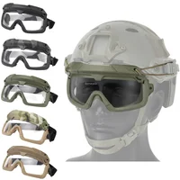 Tactical Airsoft Paintball Goggles Windproof Anti Fog CS Wargame Hiking Protection Goggles Fits for Tactical Helmet 1
