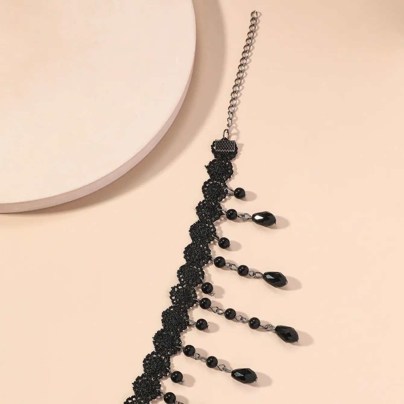 1 Black Crystal Tassel Anklet Ms. Fashion Single Product Holiday Leisure Travel Anklet silver anklet bracelet ankle chains cubic zirconia anklet beads anklet fashion accessories