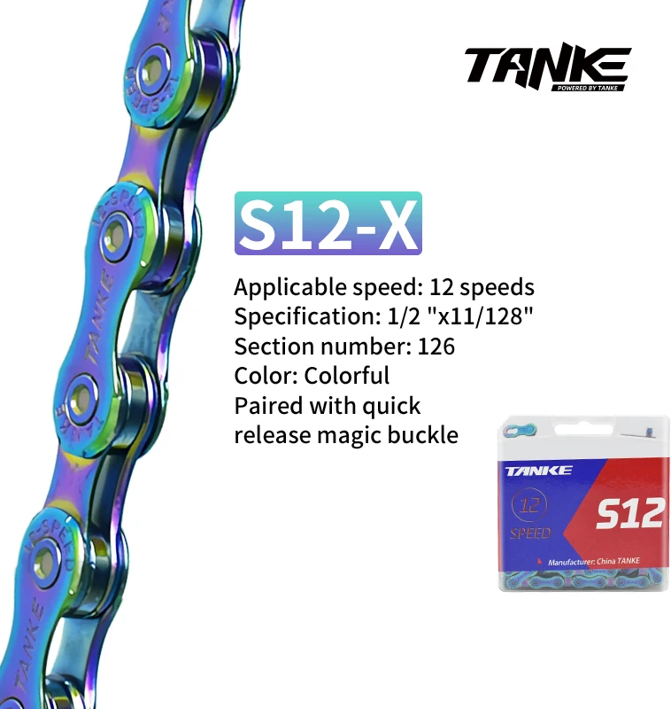 TANKE Bicycle 12 Speed Chain 126 Links MTB Road Bike