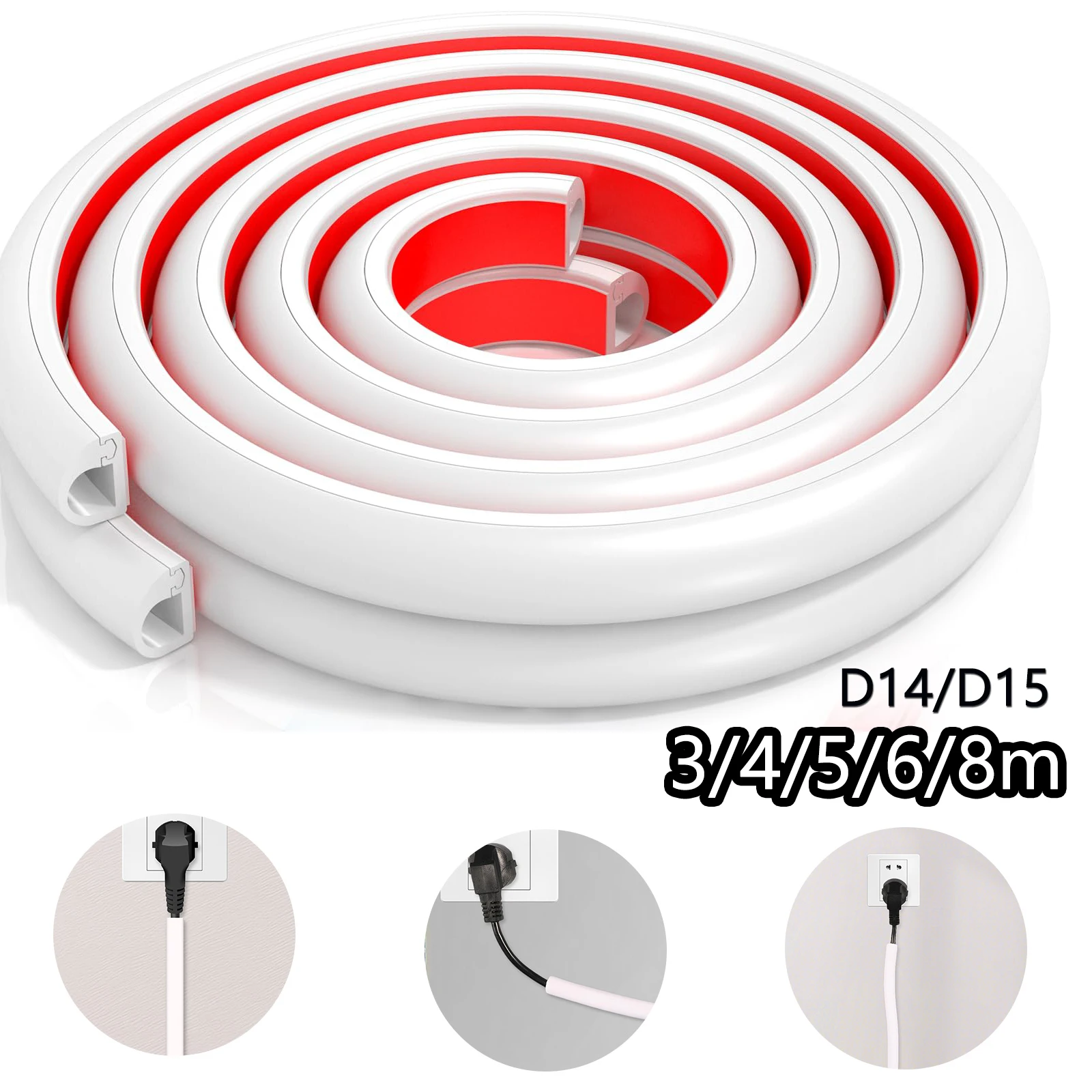 Self-Adhesive TV Cable Hider Wall Cord Hider Audio Flexible Wire Cord Management Coaxial Cable Raceways HDMI
