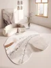 Modern Irregular Living Room Carpet Abstract Marble Texture Carpet Black Gray Gradient Decorative Rug TPR Non-Slip Cloakroom Rug 2