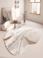 Modern Irregular Living Room Carpet Abstract Marble Texture Carpet Black Gray Gradient Decorative Rug TPR Non-Slip Cloakroom Rug 2