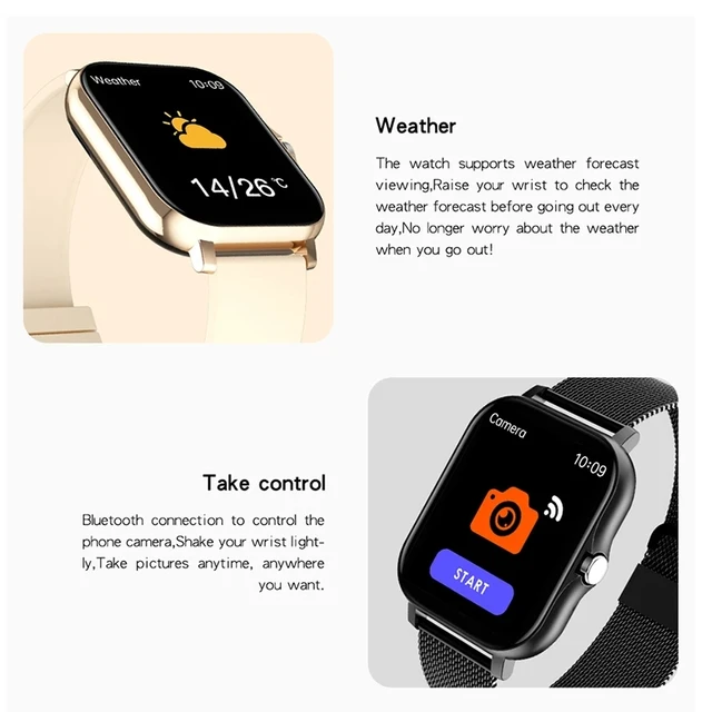 Montre Connectée avec Moniteur de Fréquence Cardiaque et d'Activité Physique pour Homme et Femme