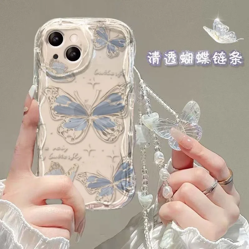 INS Cute Butterfly Chain Smartphone Case