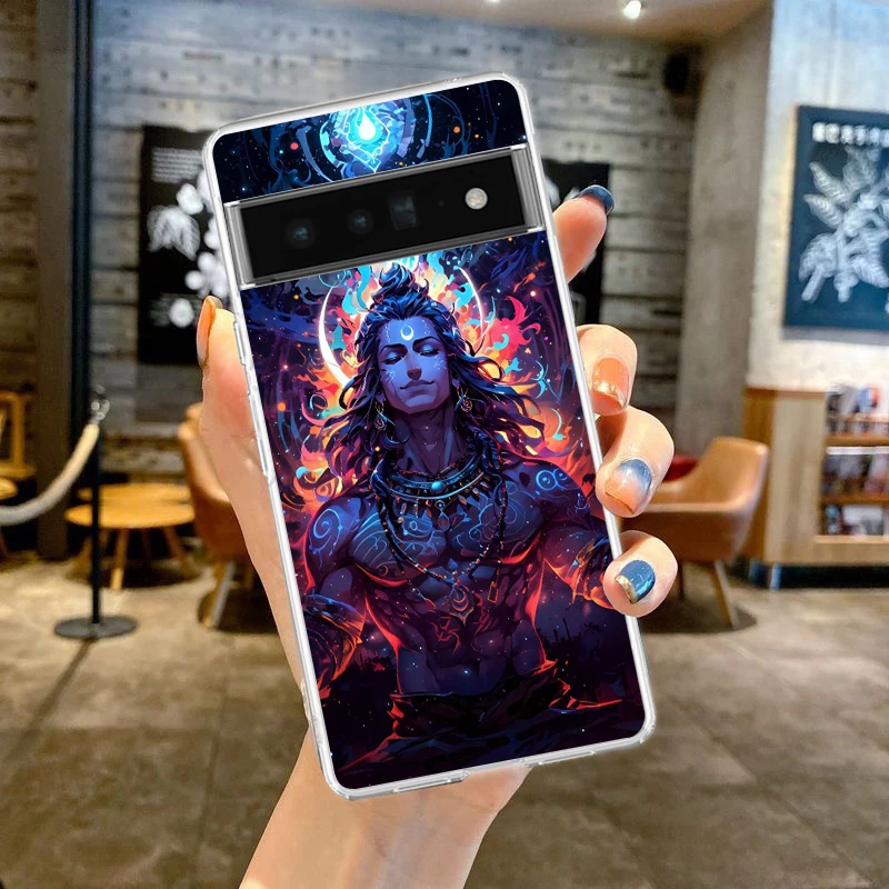 Clear Soft TPU Phone Case with Lord Shiva and Buddha Design