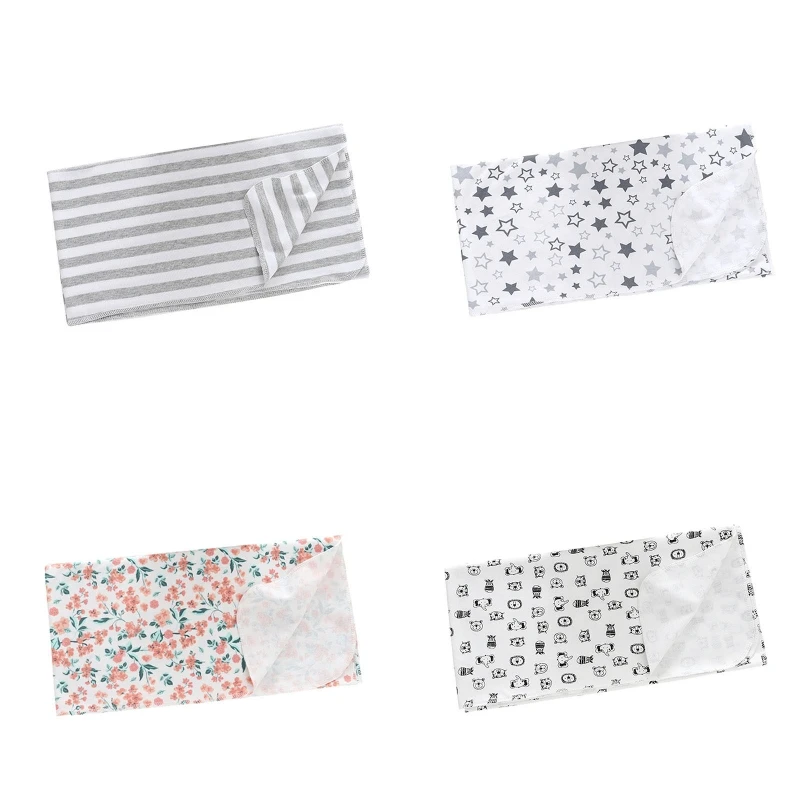 2 Pcs  수신 담요 모자 세트 꽃 인쇄 Sleepsack Swaddle 포장 귀여운 귀 모자 Turban Headwrap