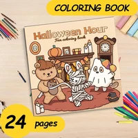 Halloween Hour Fun Coloring Book For Adults And Teen Featuring Adorable Creepy Creatures Educational Doodles Book For Relaxation 1