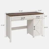 Farmhouse 47" Executive Desk, Computer Desks with Drawers and Cabinet, Workstation Computer Desks for Study and, Customized 2