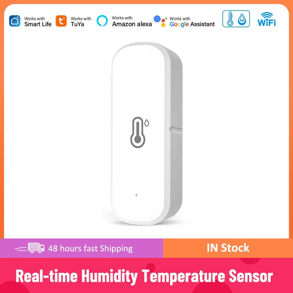 

1/10Pcs Tuya Wifi Real-time Monitor Humidity Temperature Sensor Smart Home Intelligent Linkage Works With Google Home Alexa