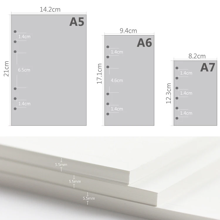 A5 A6A7 45 Sheets Loose Leaf Notebook Refill Spiral Binder Inner Page Weekly Monthly To Do Line Dot Grid Inside Paper Stationery 4