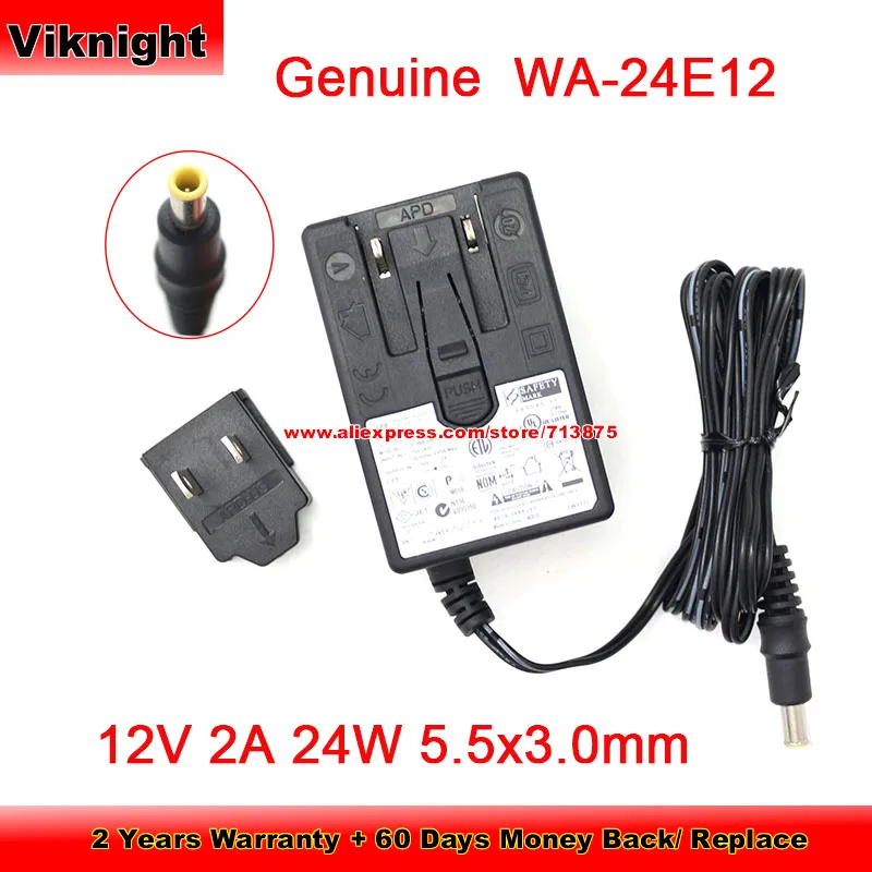 

Genuine WA-24E12 for APD US Ac Adapter 12V 2A 24W Power Supply 5.5X3.0mm Tip with 1 Pin in Center