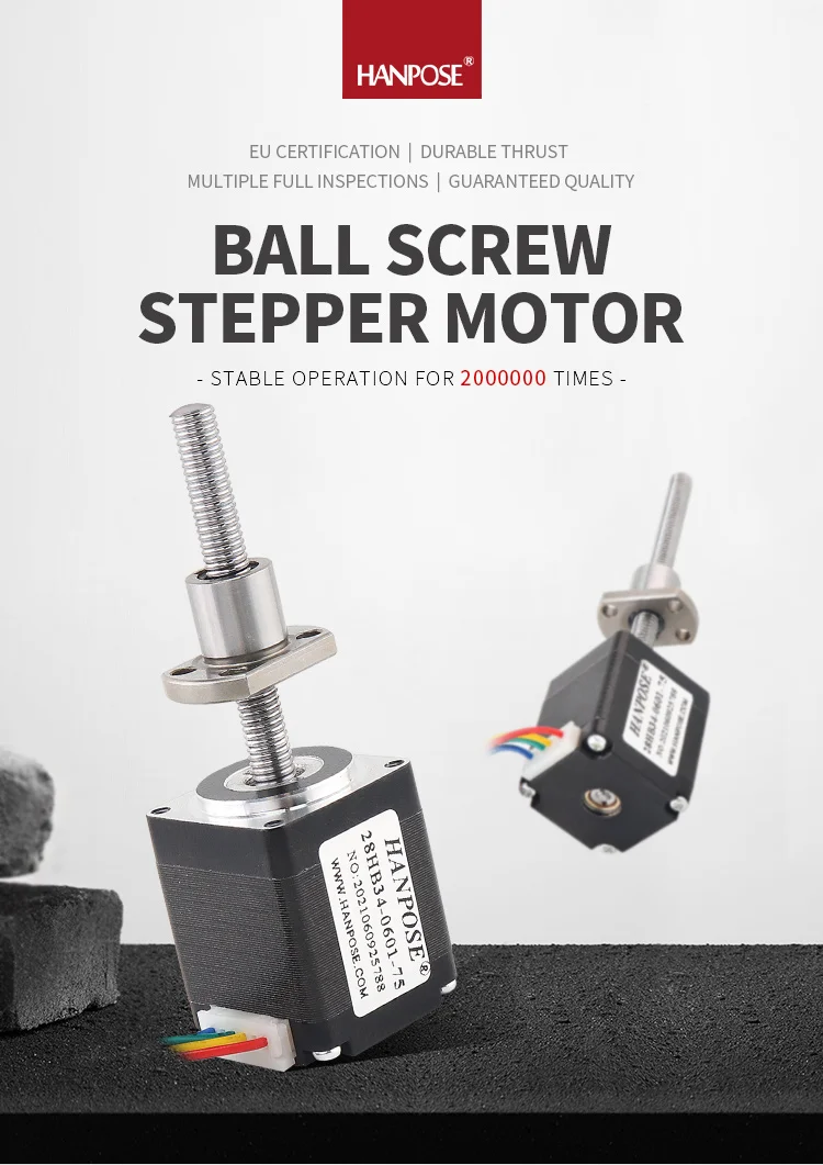 Description Picture 2 of item28 stepper motor linear 28HB34-SFU0601 L100-300MM   for 3D printer accessories ball screw nema11 stepper motor