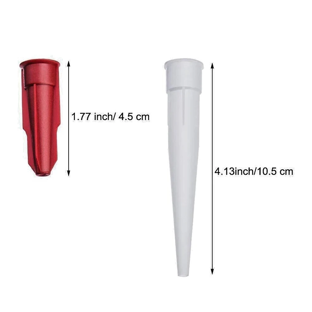 Caulking Gun Nozzles Replacement Tips Caulk With Red Nozzle Cartridge Spare Silicone Tube Screw Cover