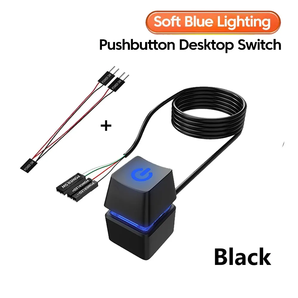 1m/2m/5m/10m Desktop Computer Power Switch PC Motherboard External Start On/Off Button Extension Cable Startup Switch