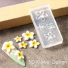 5D Flower Silicone Mold Nail Carving Mould Stencils Acrylic Plumeria Flower Spring Nail Art Decorations Manicure Template Tools 5