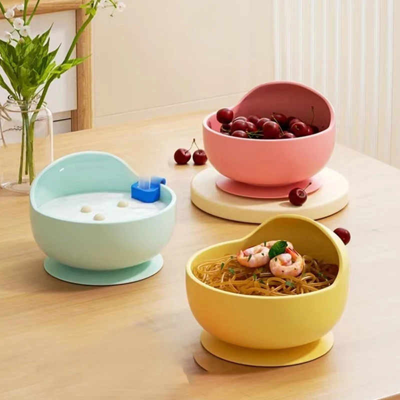 Silicone Cutlery Set Silicone Bowl Food Grade Silicone Baby Feeding Bowl Set Solid Color Waterproof Kids Feeding Bowl with Spoon Children Tableware Dinnerware Set