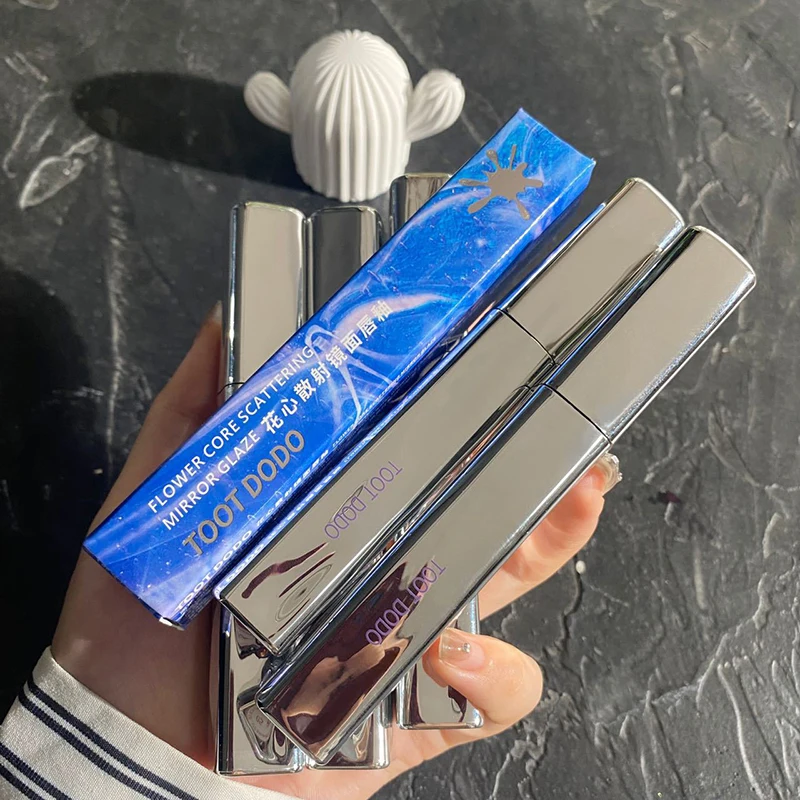 Silver Tube Five-Color Crystal Clear Lip Gloss - Moisturizing Mirror Finish