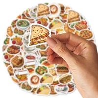 46pcs Burger, Pizza, Coffee American Food Theme Stickers Decorated Notebook Water Bottle Diary Classic Toy Scrapbook DIY Decal 3