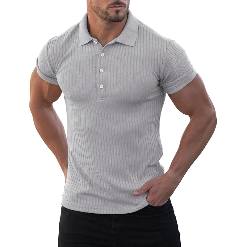 New Muscle Polo Shirt Men's Shortsleeved Slim Quickdry Tshirt For