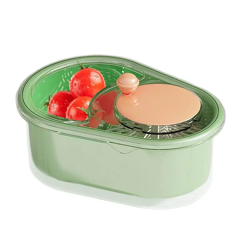 Fruit Cleaner Bowl Rotating Portable Veggie Spinner Manual Lettuce Washer Kitchen Cleaning Drainer Basket Food Wash Bowl