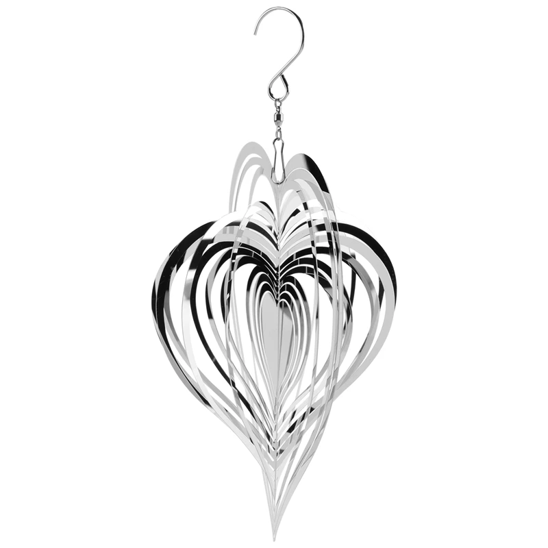 

Stainless Steel Stereo Rotating Metal Wind Chime Wind Spinner Beating Heart Wind Chimes And Decorations Hanging Wind