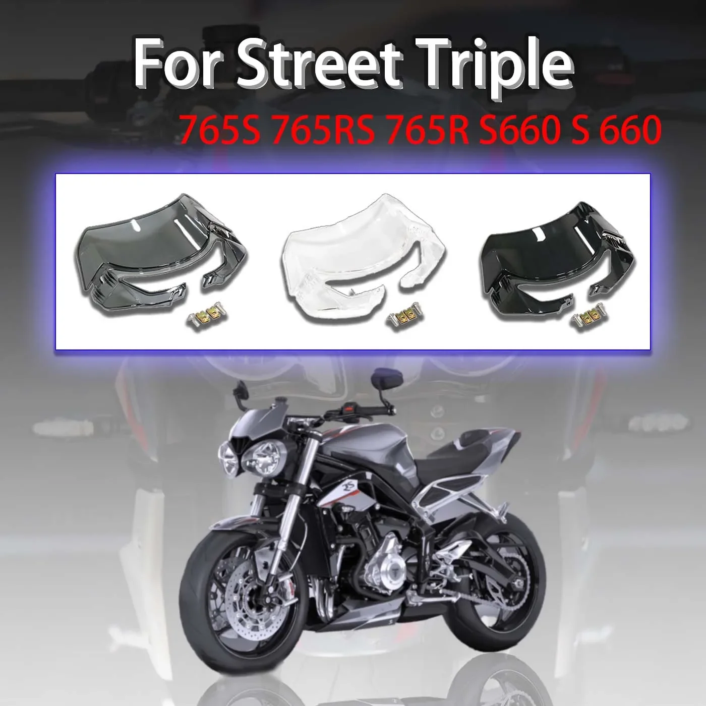 765S/R/RS S660/660 For Street Triple 2020-2022 Motorcycle Wind Deflector